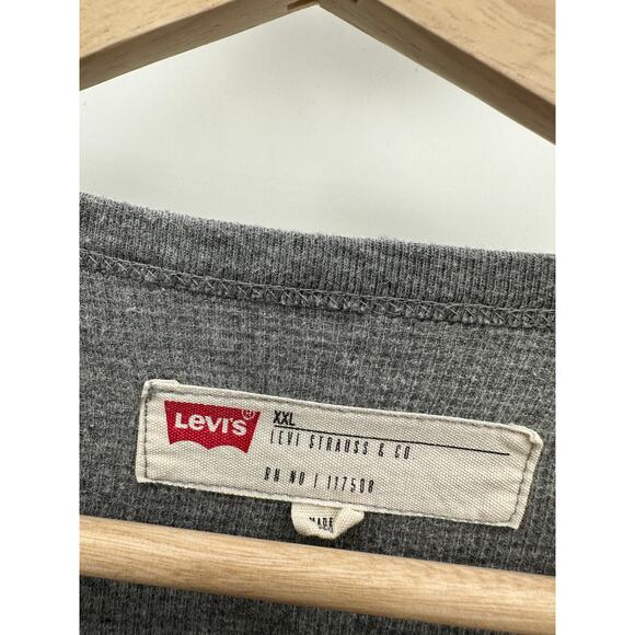 Levi's Men's Gray Long Sleeve Thermal Knit Tee T-Shirt Round Neck Size XXL - Picture 5 of 9